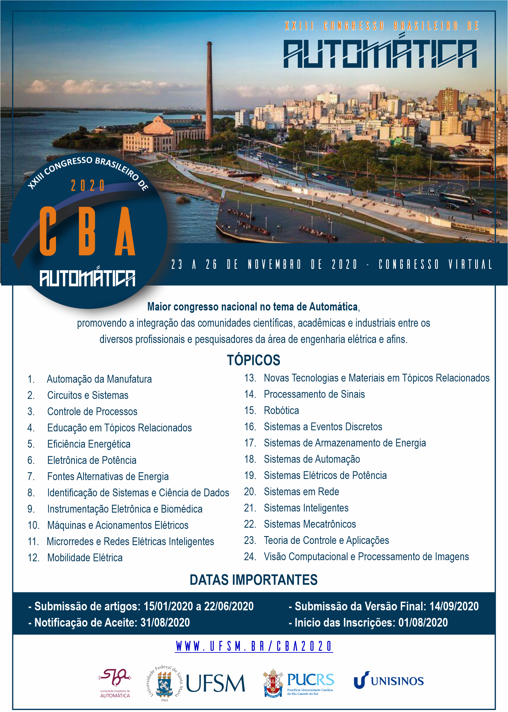 Vol 2 No 1 (2020): CBA2020  Congresso Brasileiro de Automática - CBA